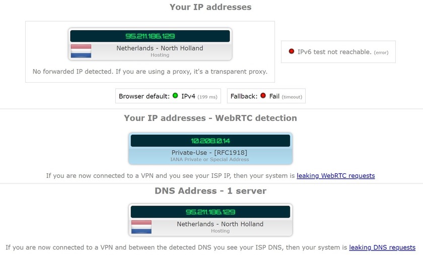 VPN无限IP和DNS泄漏测试