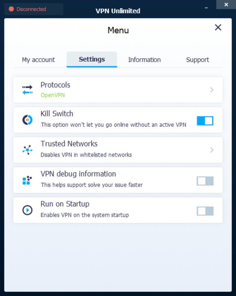 VPN无限设置菜单