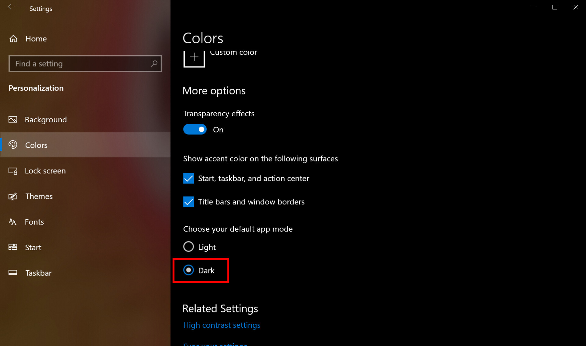 Windows 10颜色设置 - 如何在Windows 10中启用黑暗模式
