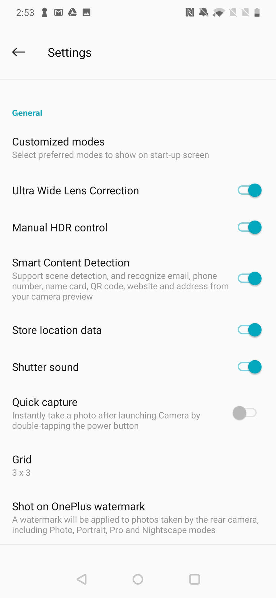 OnePlus 7 Pro默认相机应用程序设置