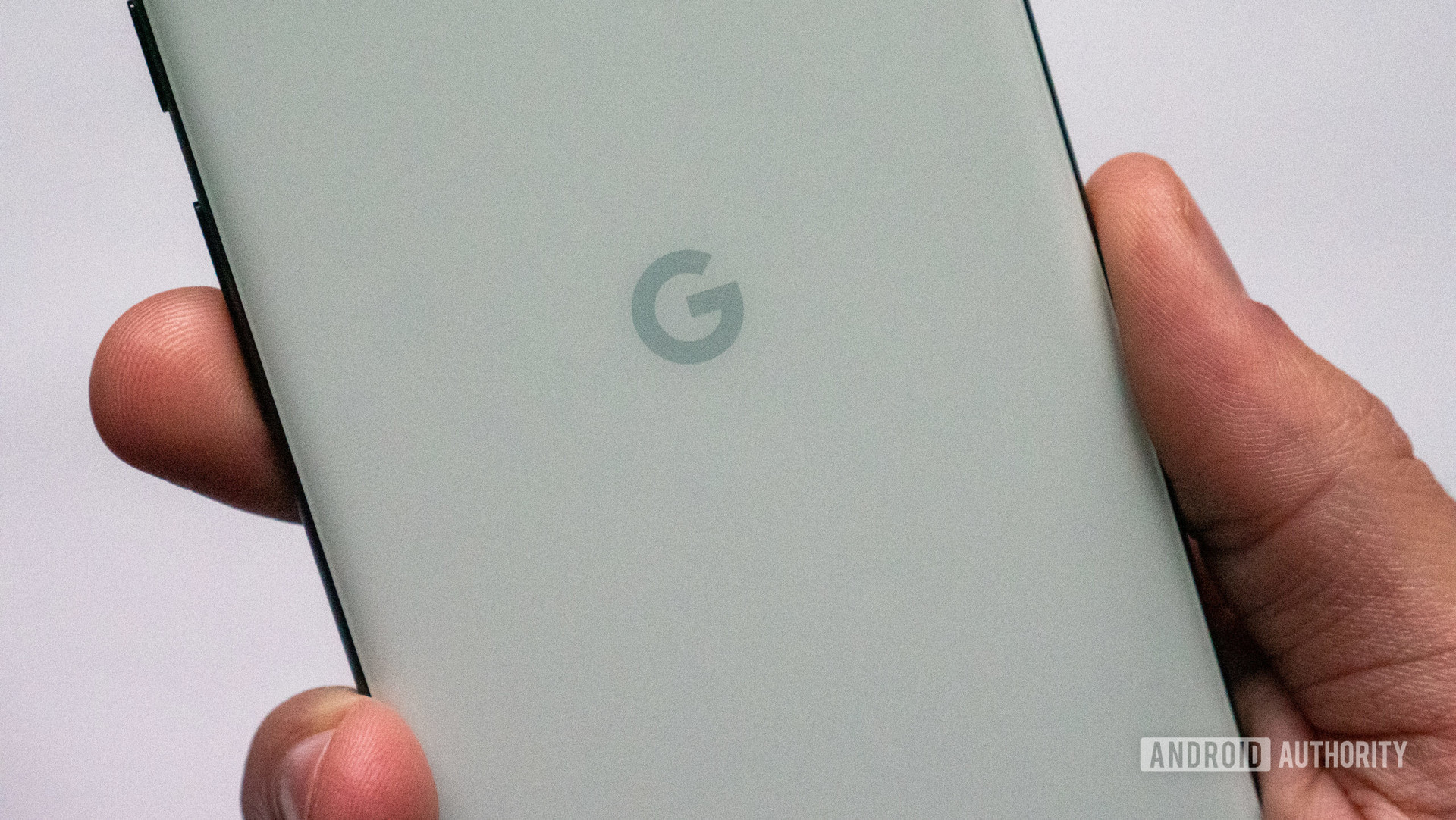 Google Pixel 6中的Sorta Seafoam颜色显示G徽标