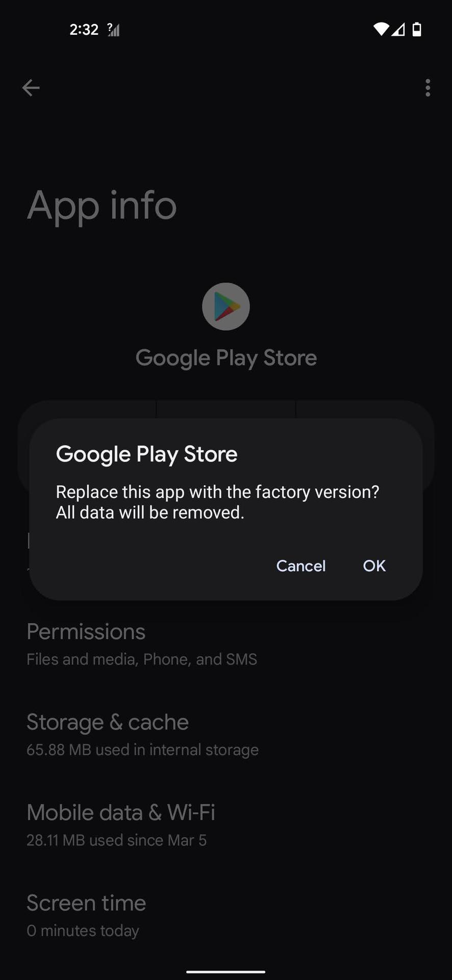 卸载Google Play商店更新5