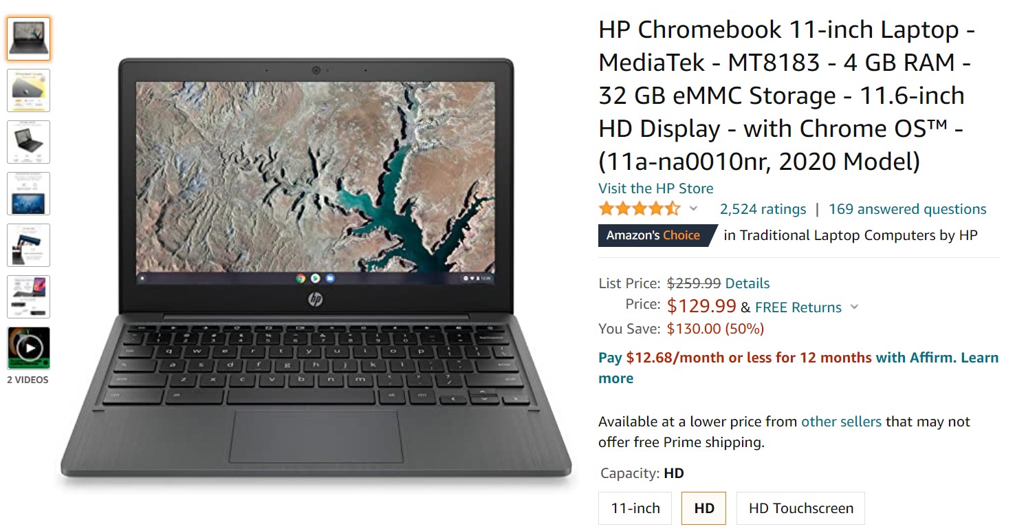 HP Chromebook 11 2020 Amazon Deal